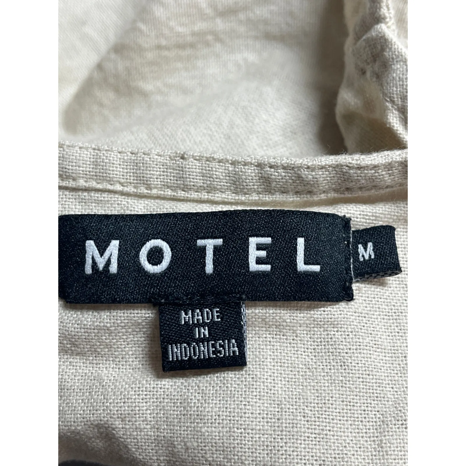 Motel Women's Beige Tan Sleeveless Lace Up Cami Camisole Tank Crop Top Size M - Image 3