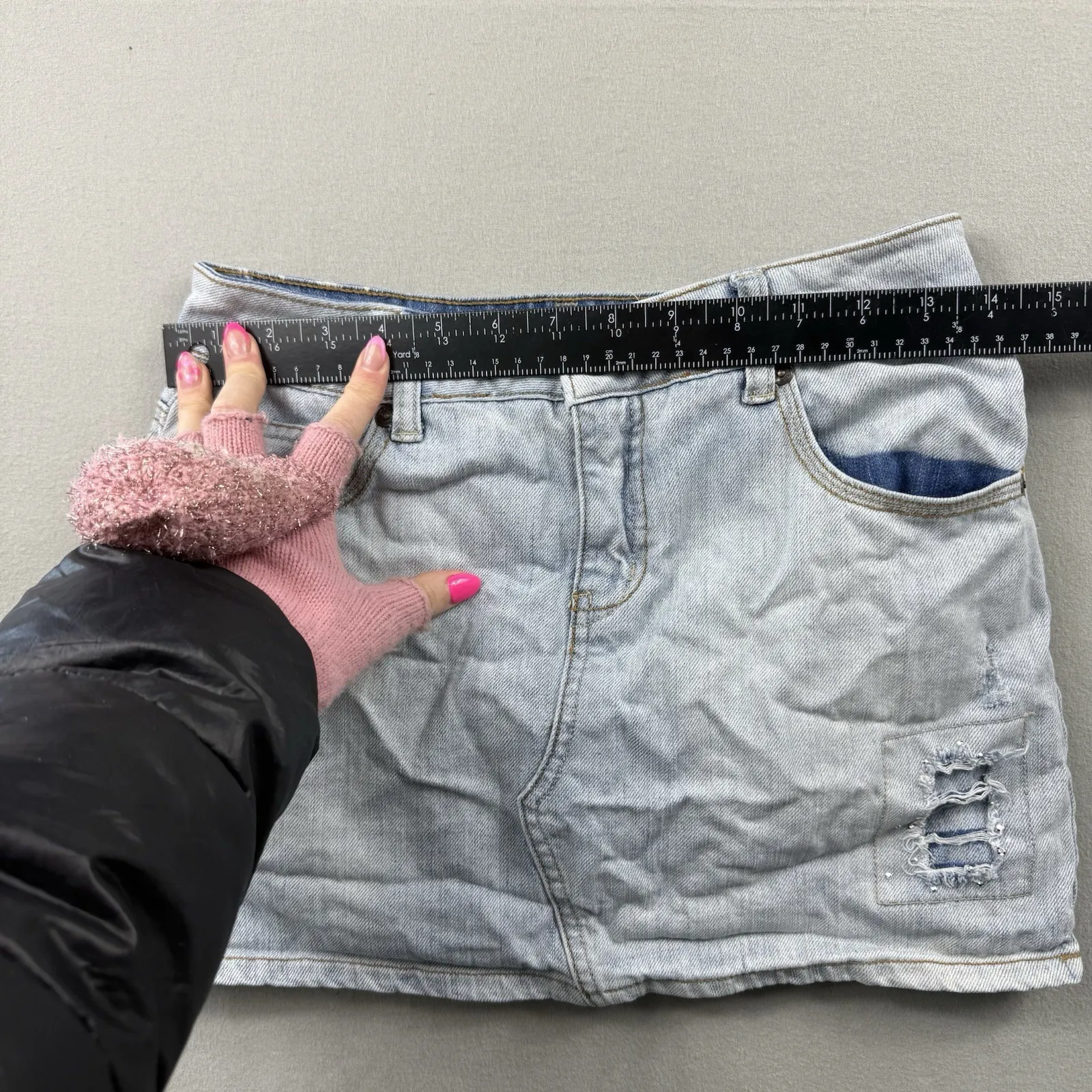 Vintage Y2K Juniors Limited Too Women's Denim Jeans Skirt Skort Size 14R - Image 6