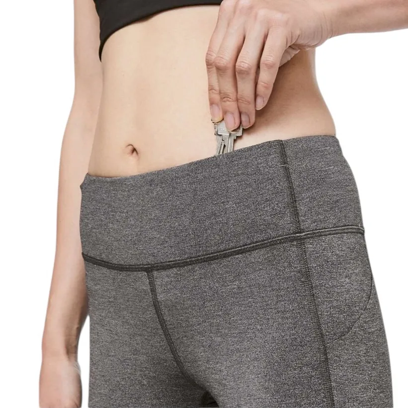 LULULEMON PACE RIVAL Gray Black ORANGE 22” Crop Leggings 4 - Image 5