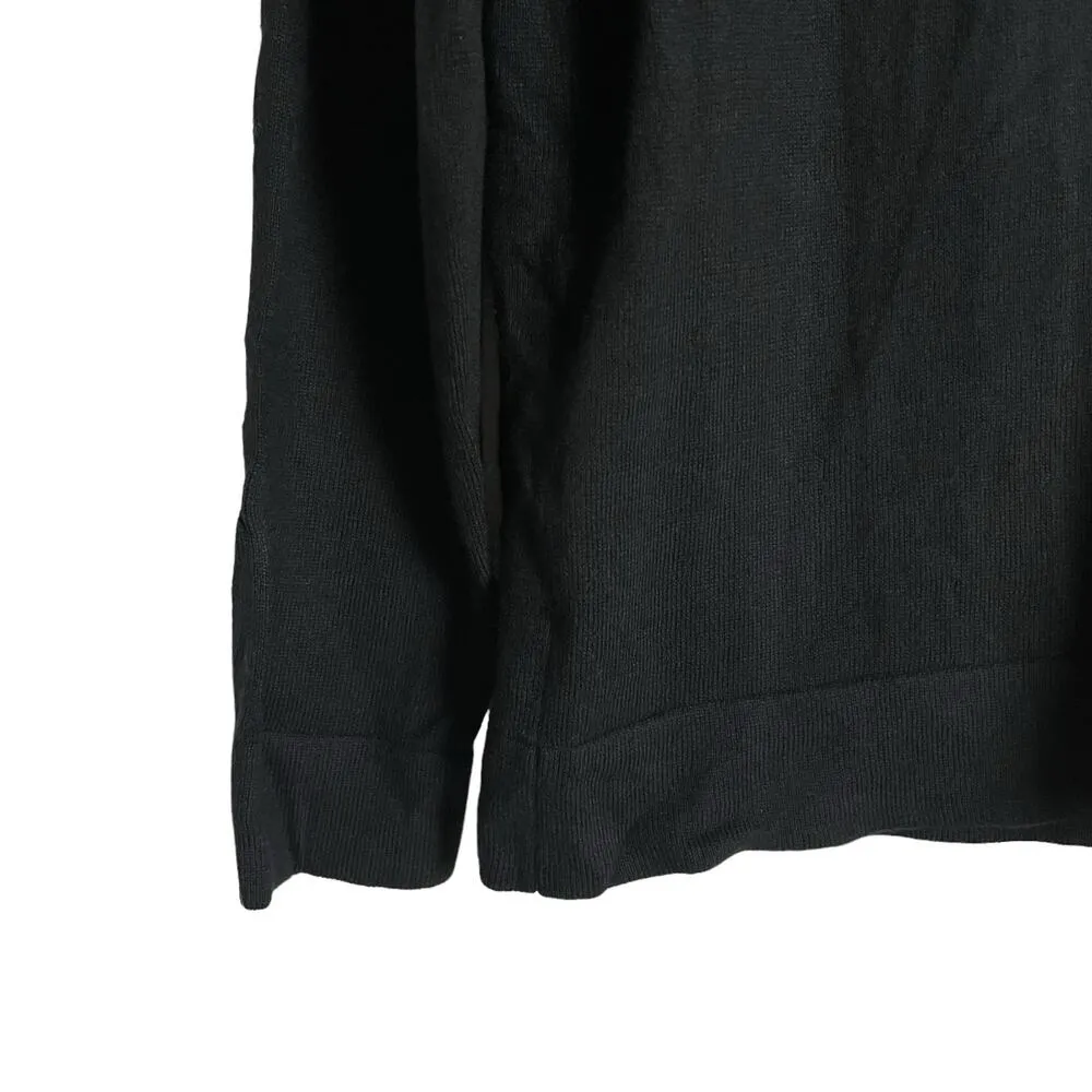 J.Crew Black Ruffleneck Long Sleeve Crewneck Pullover Sweater Size L - Image 3