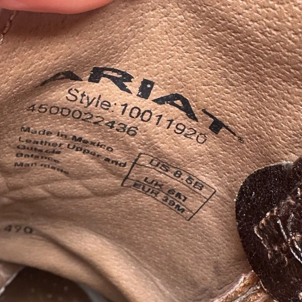 Ariat “Bright Light” Western Snip Toe Boots 10011920 Mahogany Leather Sz 8.5 - Image 16