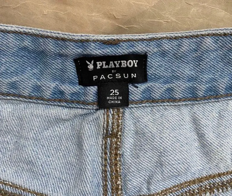 Playboy x PacSun High Waisted Jean Shorts 25 - Image 5