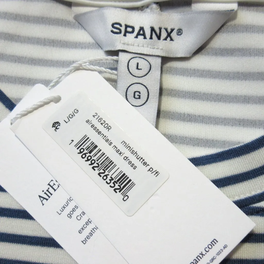 NWT Spanx AirEssentials T-shirt Maxi in Faded Indigo Stripe Stretch Dress L - Image 2