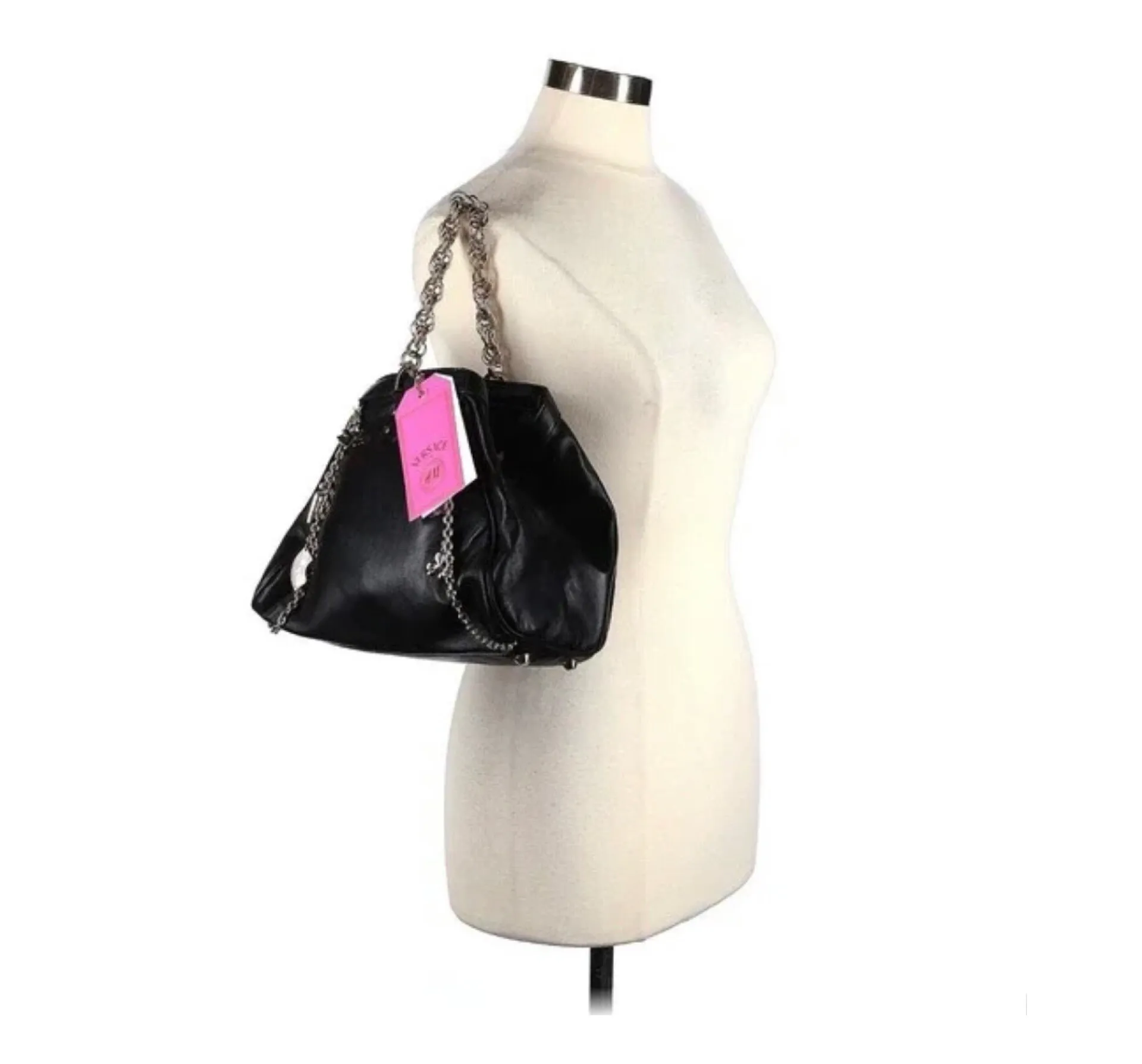 For H&M Black Leather Charms Hobo Bag - Image 3