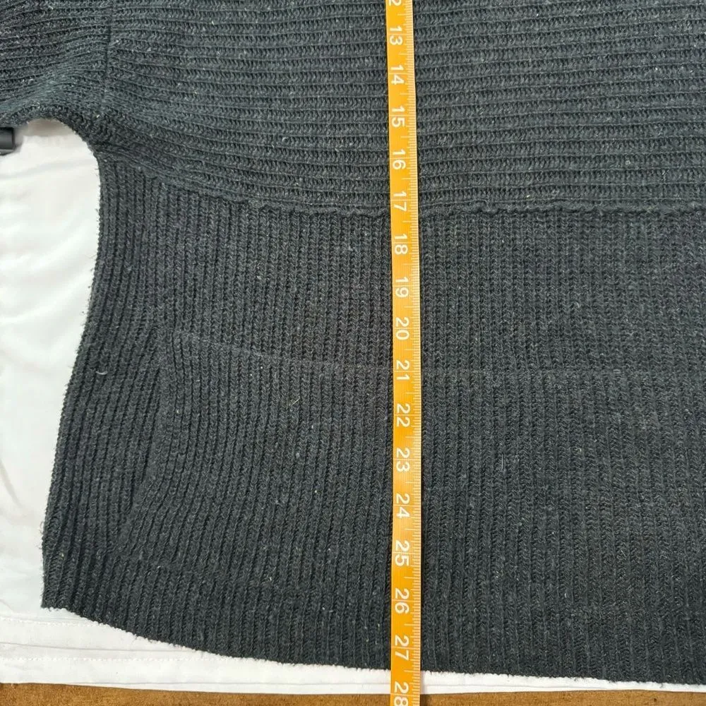 J Pure Jill Knit Dolman 3/4 Sleeve Pullover Sweater Size M Grey Wool Boat Neck Size M - Image 7