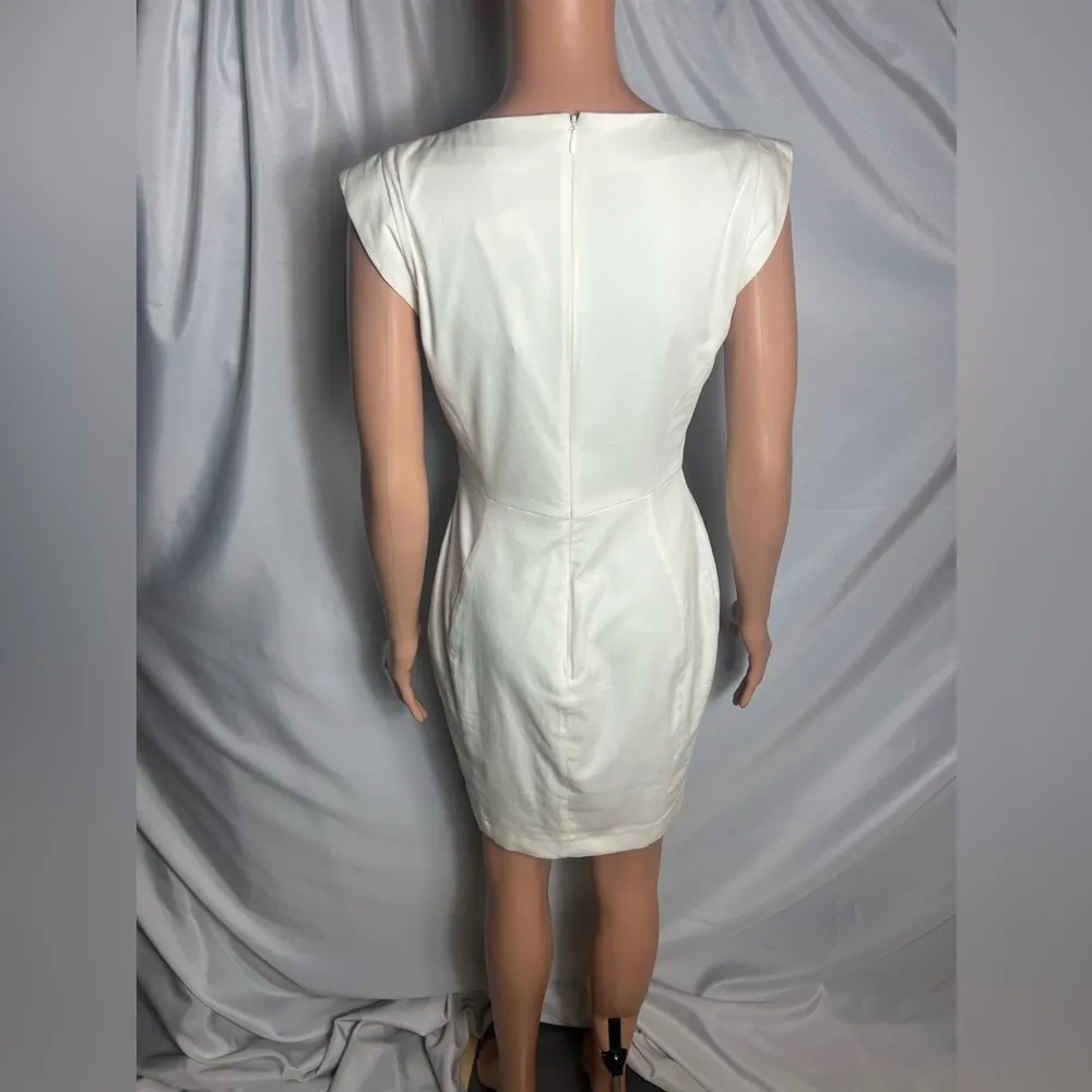 French Connection Women’s White NWT Lolo Sheath Dress Size 8 Holiday, Pleated - Image 3