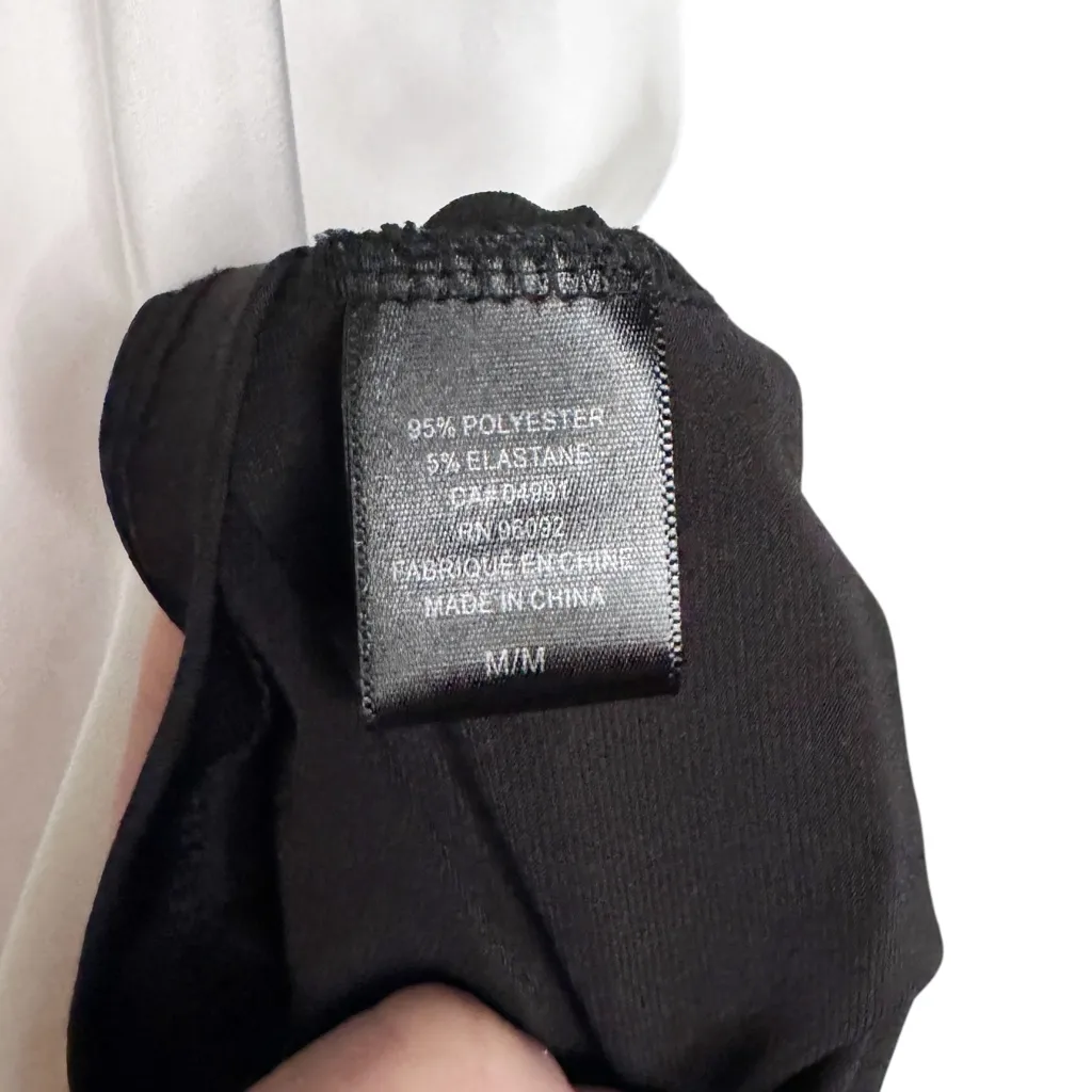 KATHERINE BARCLAY SILKY SOFT ROUCHED DRAPED BLACK AND WHITE TOP SZ M - Image 10