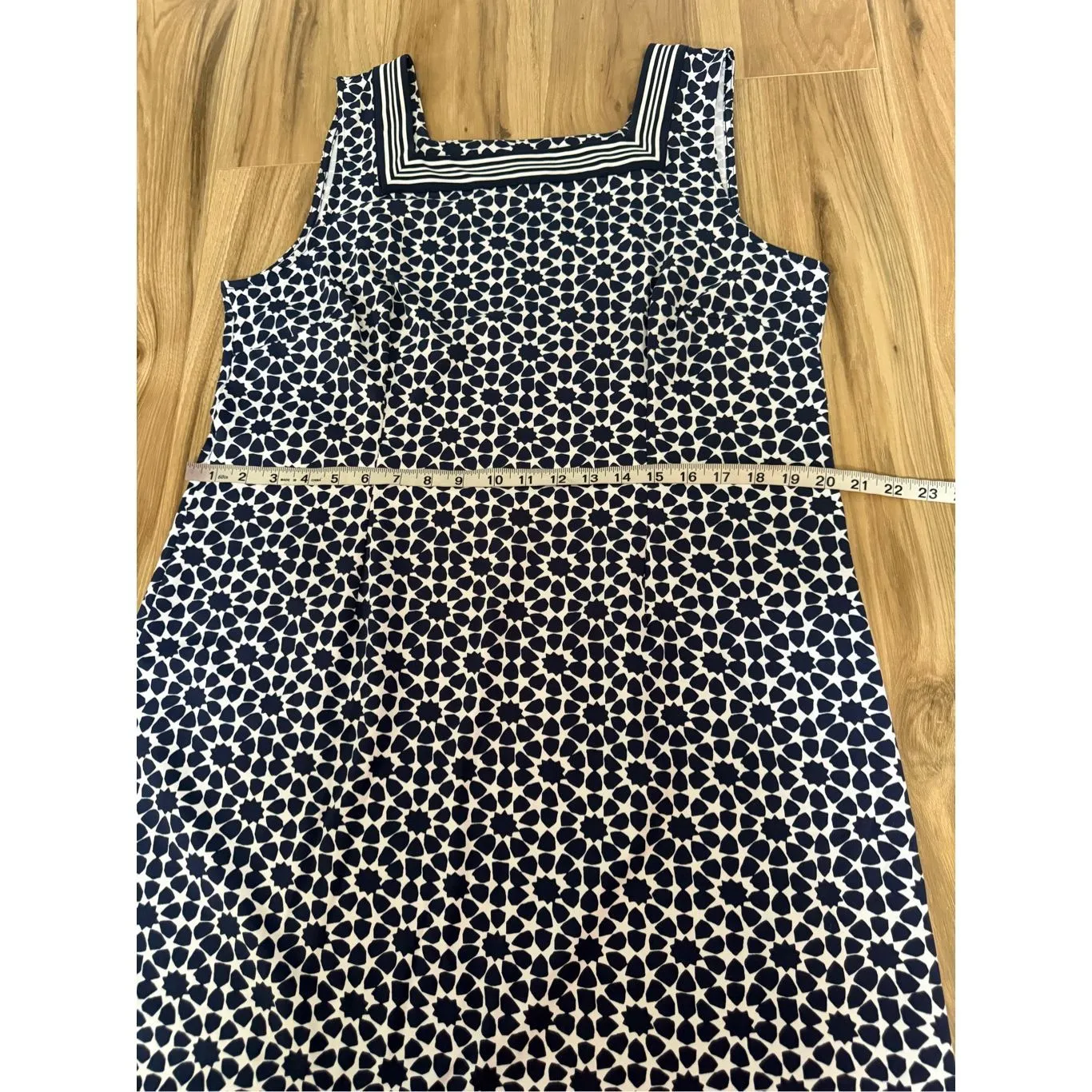 Talbots Navy Geometric Print Sleeveless Dress sz XL petite - Image 6