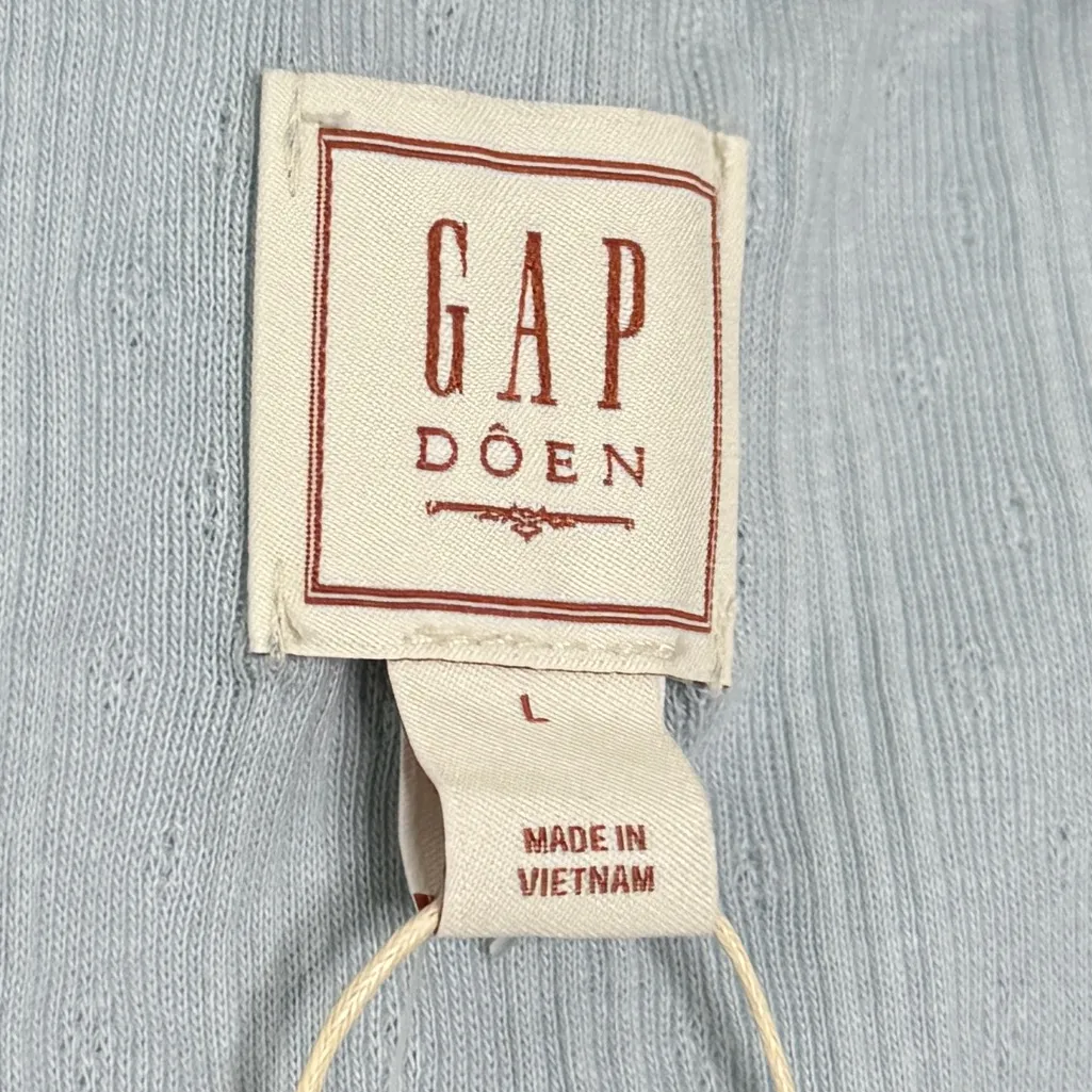 Doen x GAP Pointelle Tank Top Light Blue Size L - Image 5