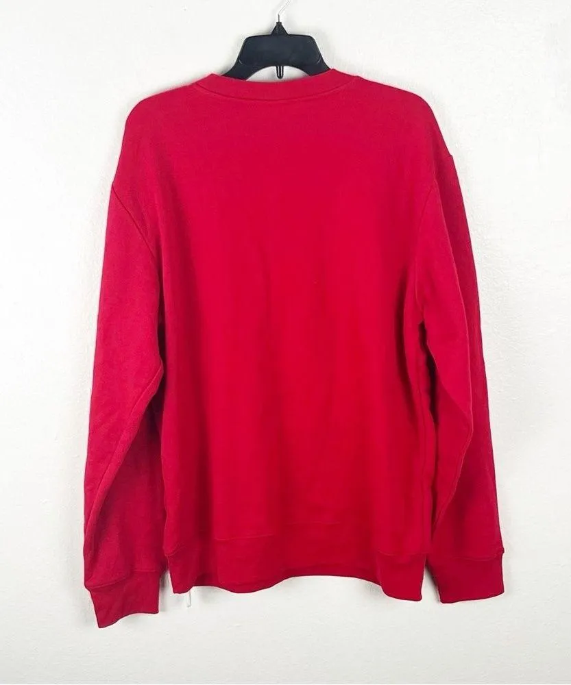 DISNEY Mickey Mouse Red Christmas Graphic Light Up Long Sleeves Sweater Large - Image 2