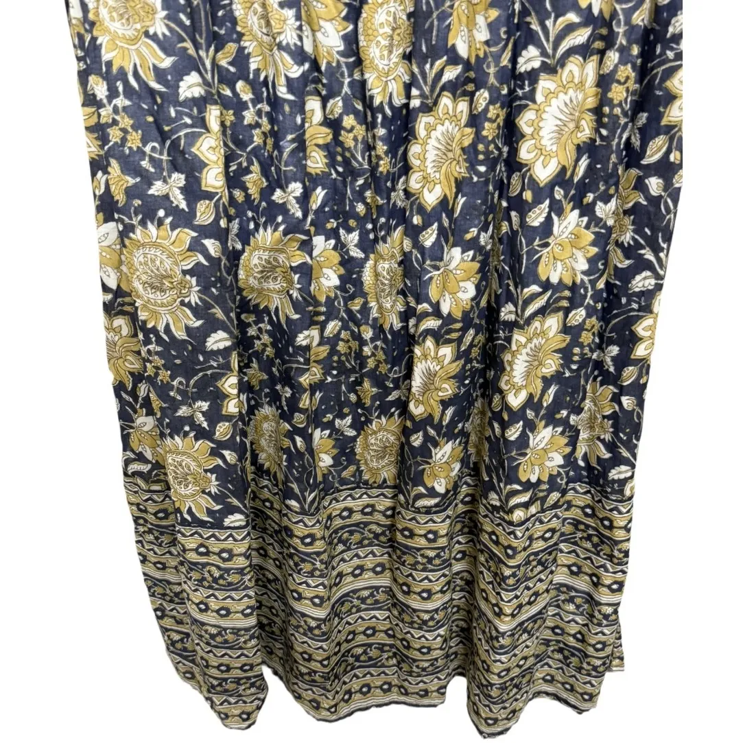 Clara the Label Boho Floral Midi Dress Size Medium Lightweight Effortlessly Chic Blue - Image 3