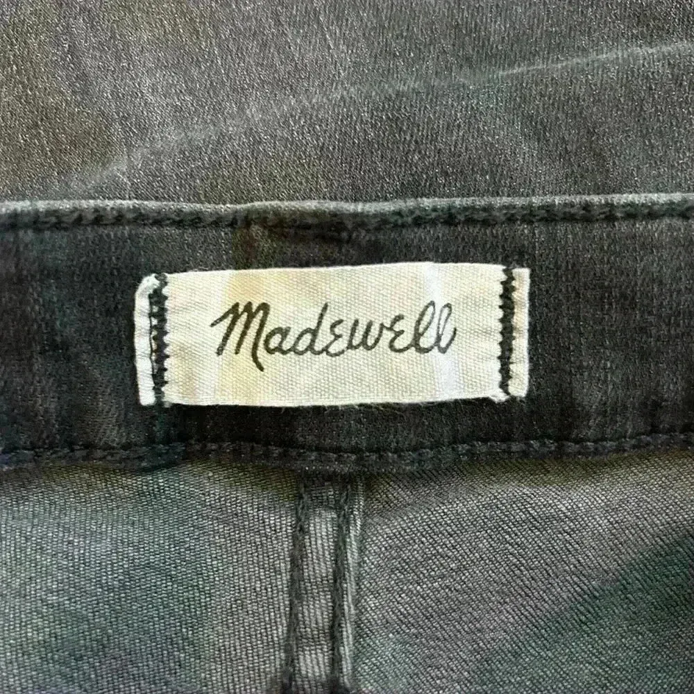 Madewell Cali Demi-Boot Jeans Asymmetrical Hem Edition Mid Rise Black Size 24 - Image 7