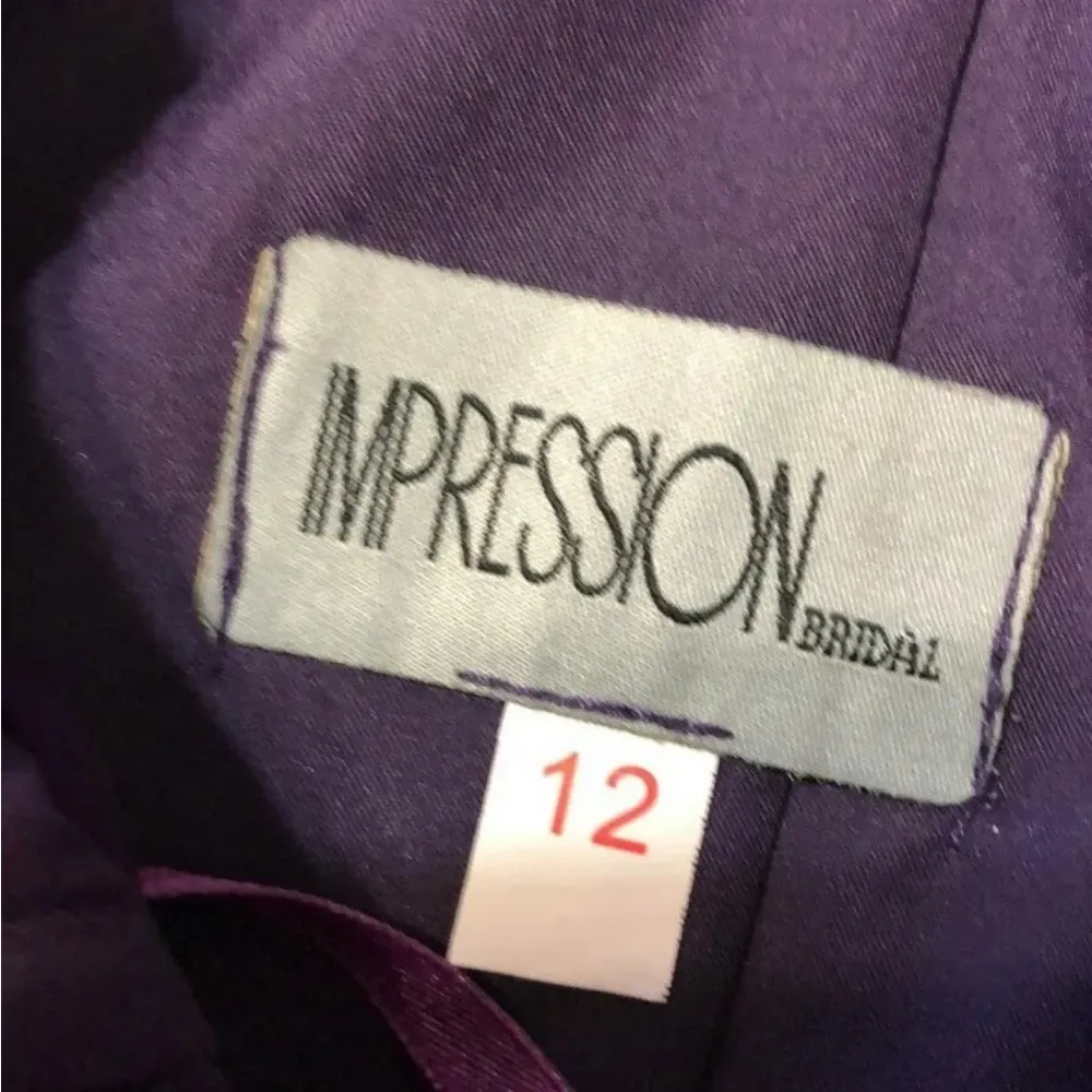 Impressions Strapless Eggplant Purple Rhinestone Dress Size 12 NWT retails $199 - Image 5