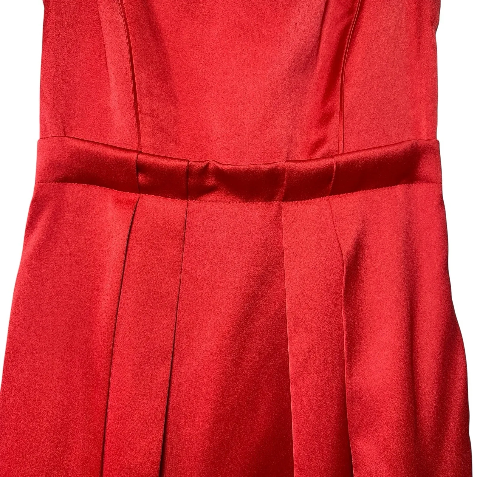 Zac Posen Womens Red Fit & Flare Cocktail Dress 8 USA Lace Up Back Pockets Party - Image 11