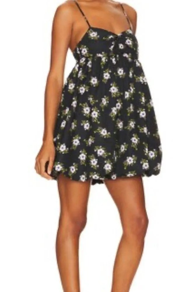 NWT Free People size small in A Bubble Mini Dress in Black - Image 2