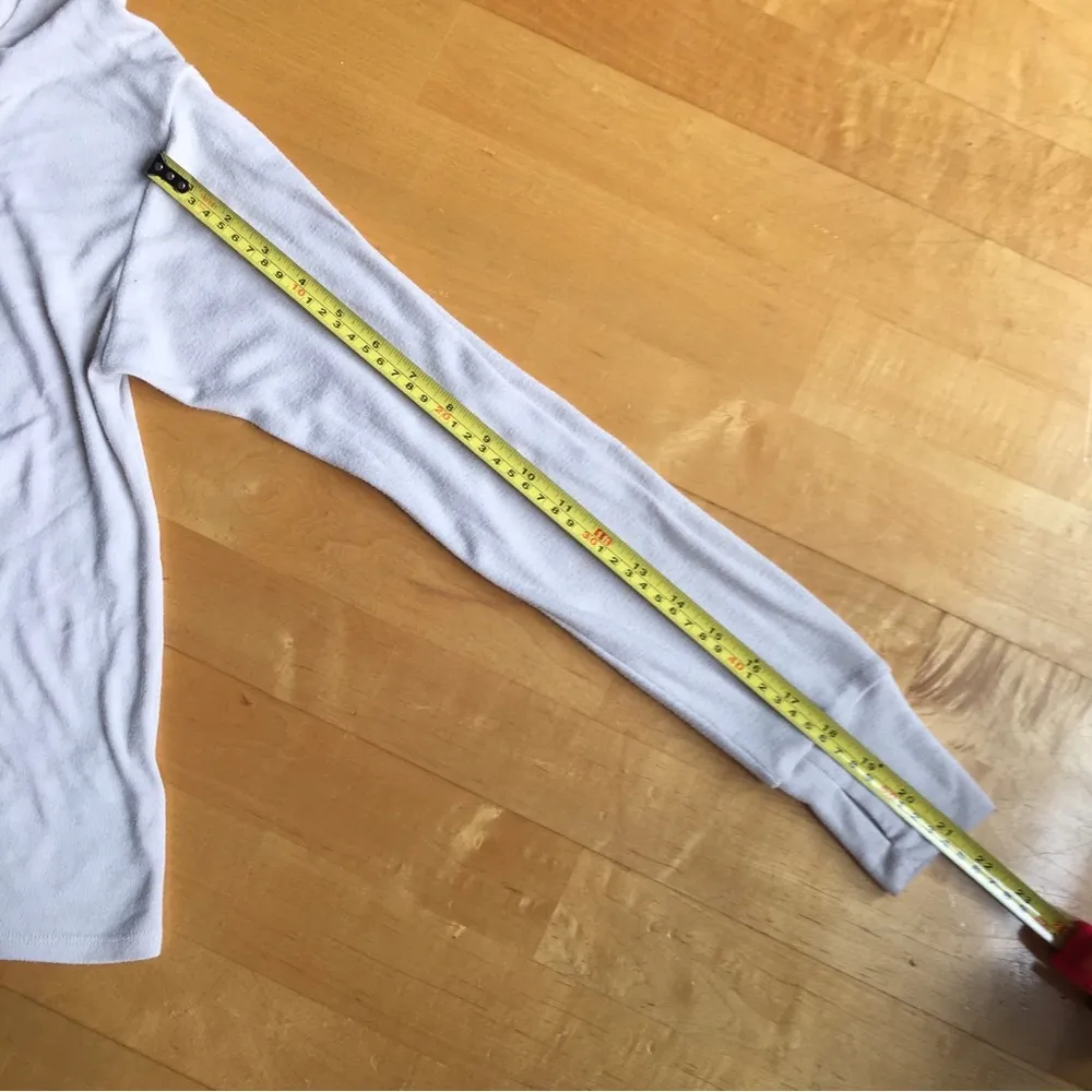 Express “Wake Me Up For Champagne” Long Sleeve Lounge Top, Ivory, Gray, Size XXS - Image 10