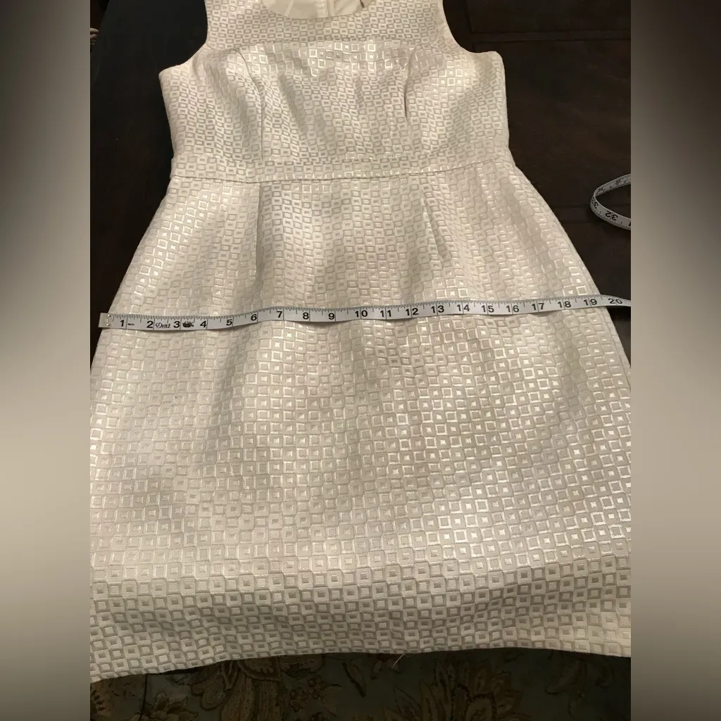 Pearl White Shimmer Sheath Dress by Banana Republic Sz 8 - Image 7