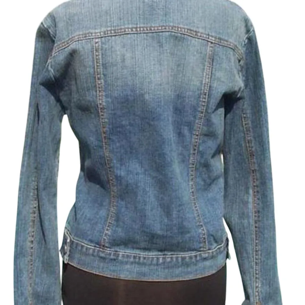 Cache Denim Large Rhinestones on Front Pockets Top Jacket Stretch New $148 NWT - Image 7