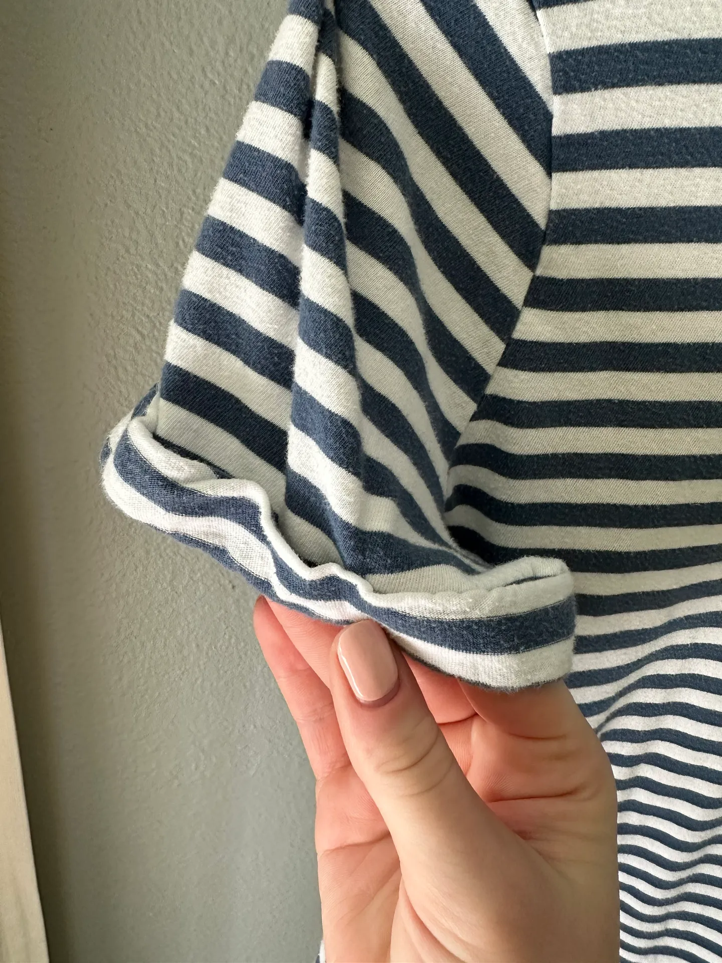 Wild Fable Blue / White Striped Cropped Tee - Image 4