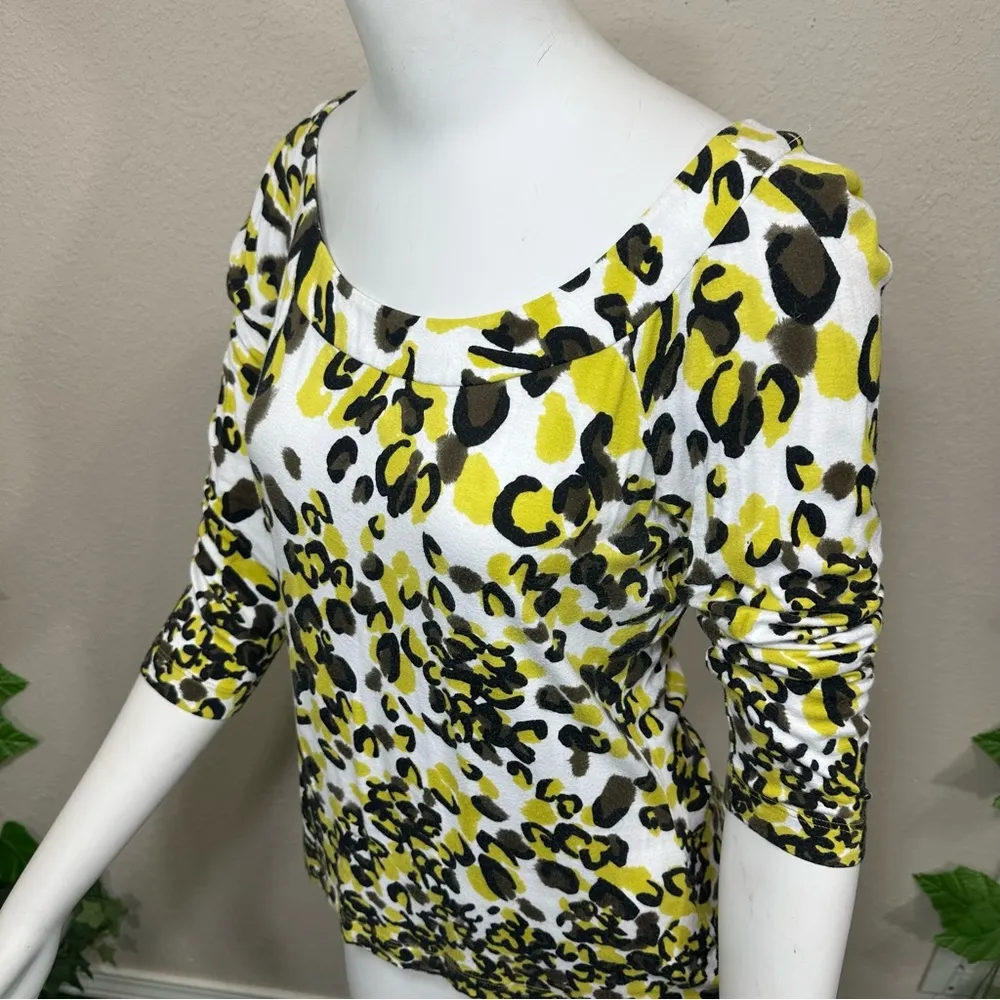 St John Leopard Style Boatneck Blouse - Image 5