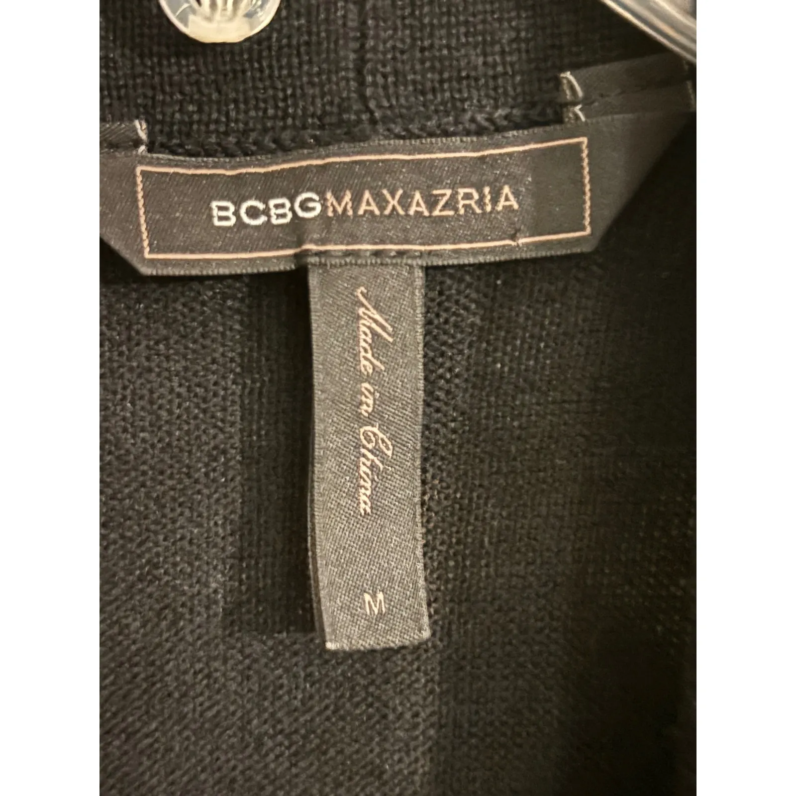 BCBGMAXAZRIA Black Knit Open Front Sleeveless Vest Cardigan Sweater Top M - Image 2