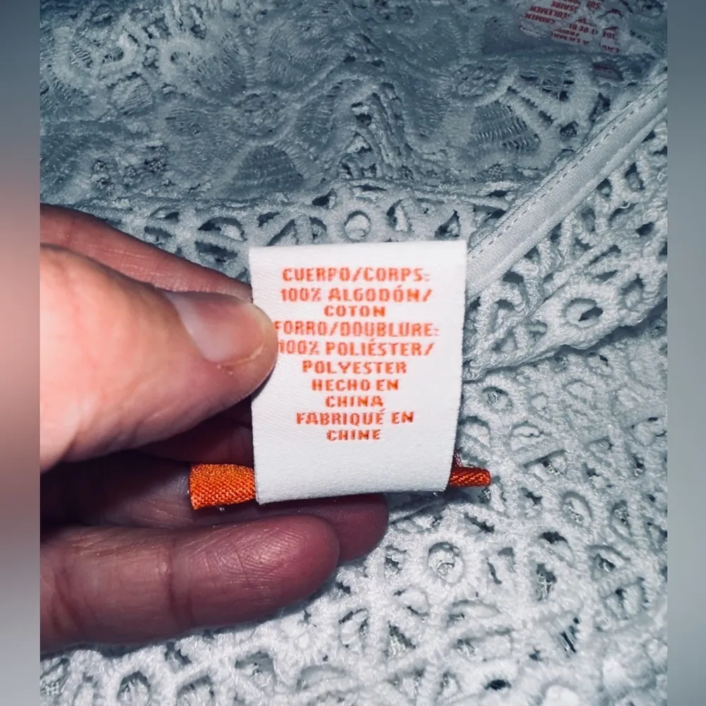 EUC HEARTS OF PALMS WOMEN WHITE LACE SHORT SLEEVE SHIRT SZ 2x - Image 6