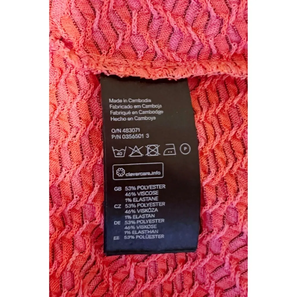 NWOT Geometric Coral Fitted Knit Dress |  Workwear Pattern Mod Neon Pencil - Image 4