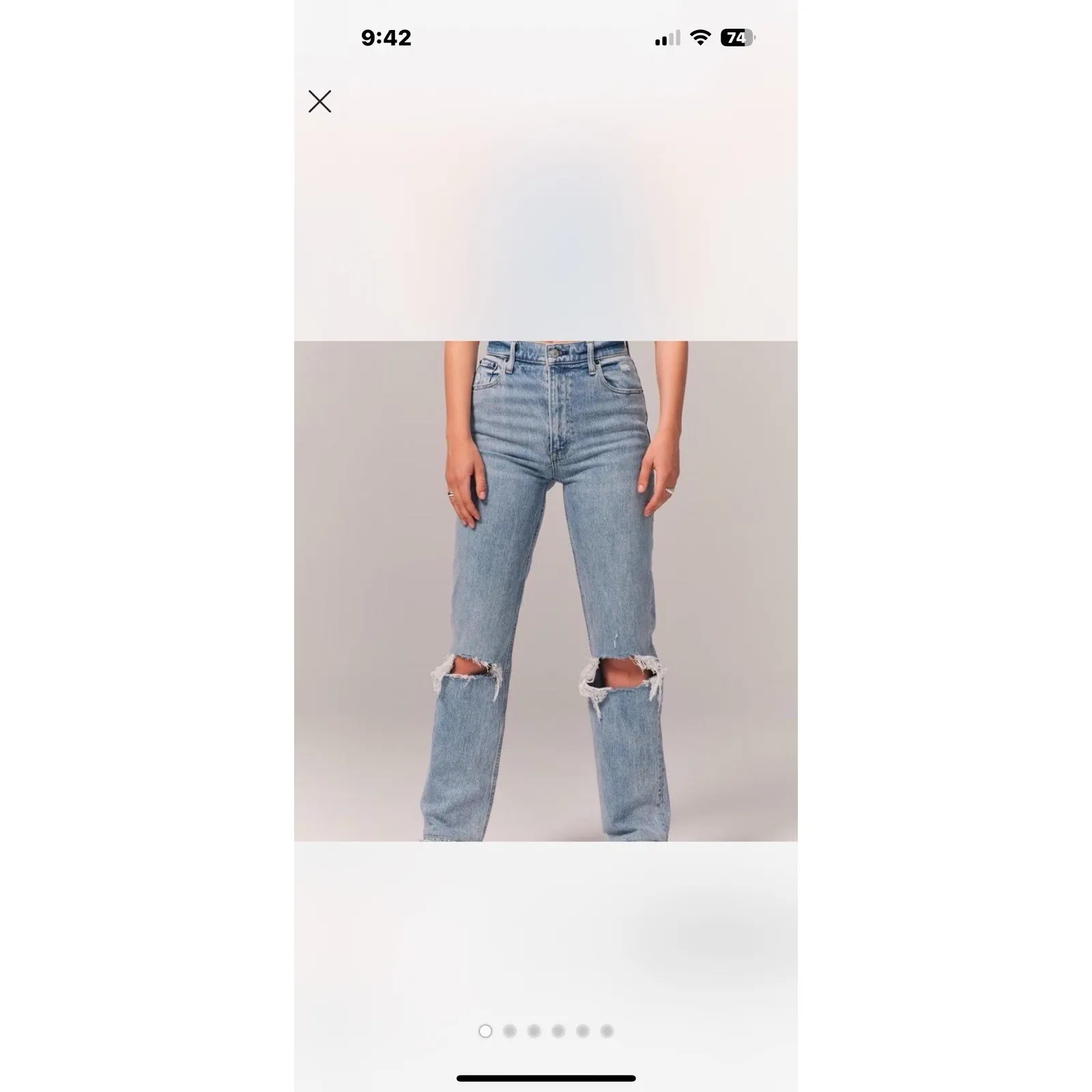 Abercrombie & Fitch 90s Straight Ultra High Rise Distressed Jeans Sz 26/2 SHORT‎ - Image 2