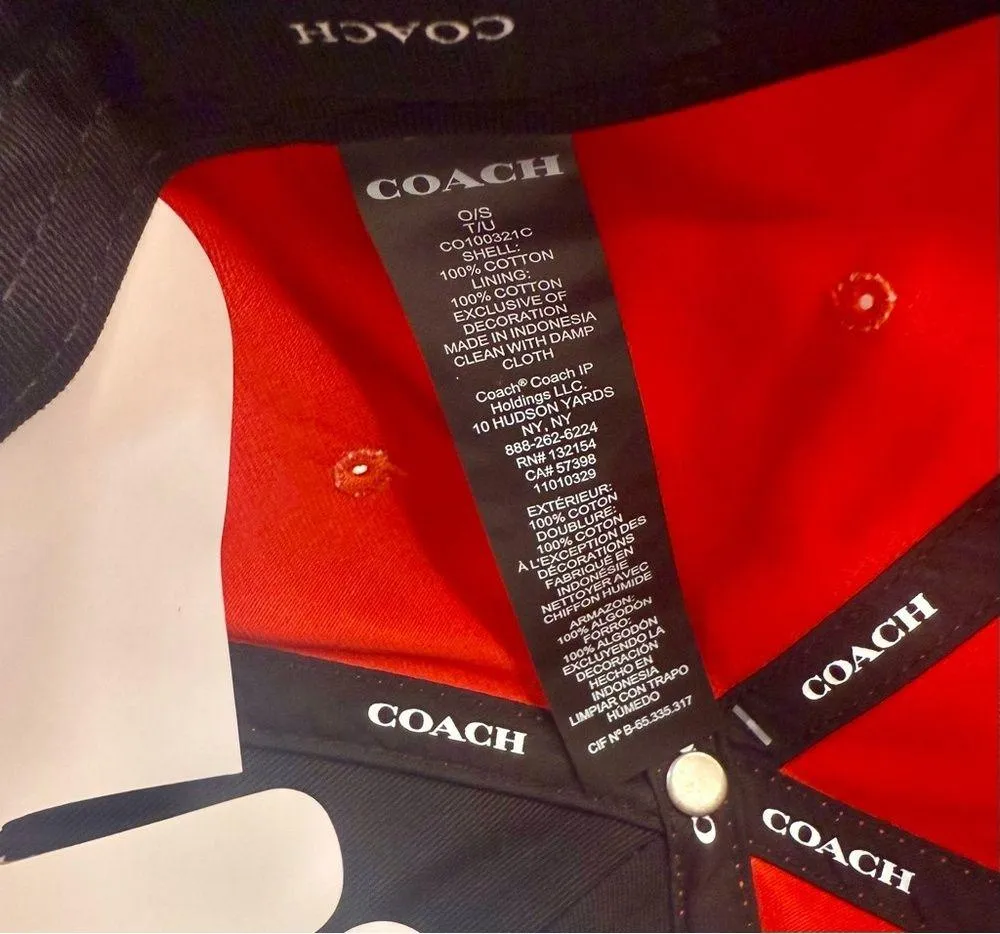 NWT COACH SIGNATURE EMBROIDERED BASEBALL CAP RED - Image 6