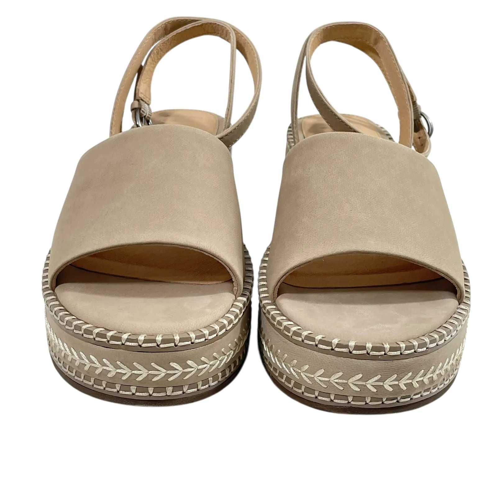 NEW FRYE Joy Ankle Strap Platform Sandal Clay Espadrille Wedge‎ Shoes Size 9 - Image 7