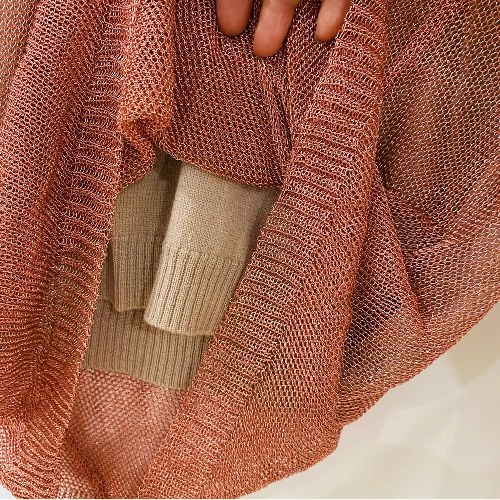 NEW Jcrew mesh knit pink metallic sweater - Image 6