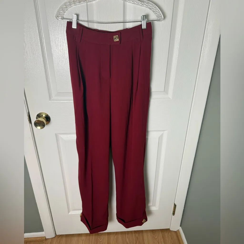 Aje Sentiment Tailored Pant in Garnet Red Size 6 - Image 2