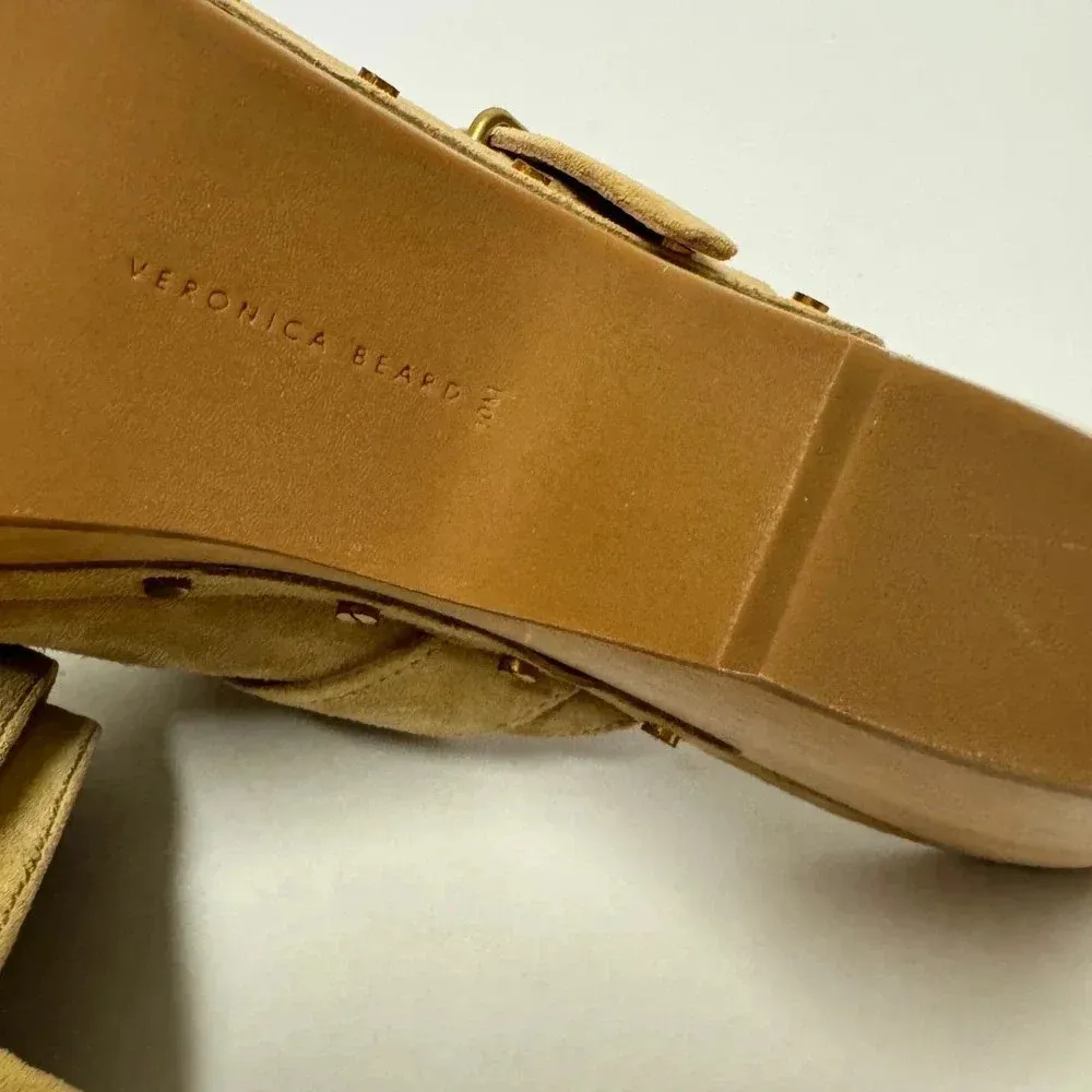 NWOT Veronica Beard Hendrix Suede Clog - Boho Backless Heeled Clog - Image 11