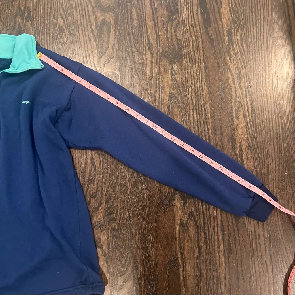 Vintage Patagonia Navy and Mint Pullover - Image 5