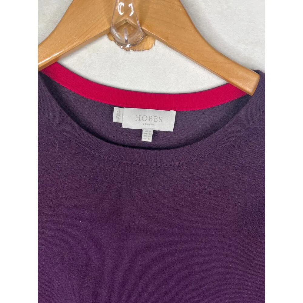 HOBBS LONDON Purple Magenta Macie Color-Block Sweater Dress US size 14 - Image 3