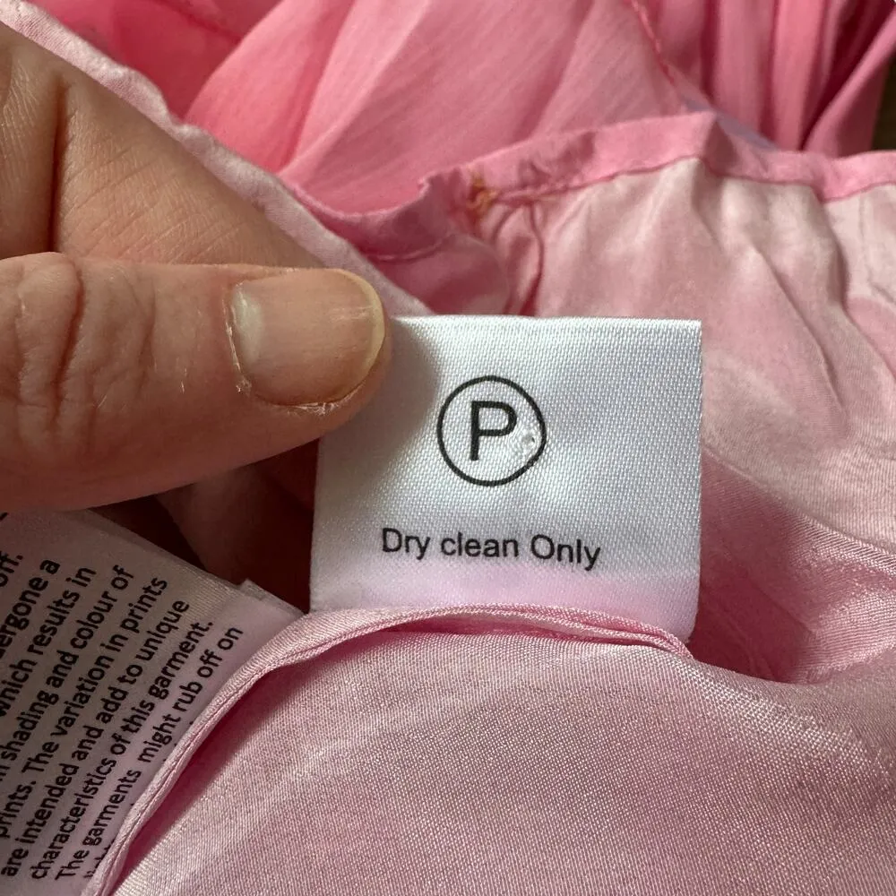NEW Rococo Sand Emi Ombre Pleated Halter Dress Pink Size M - Image 9