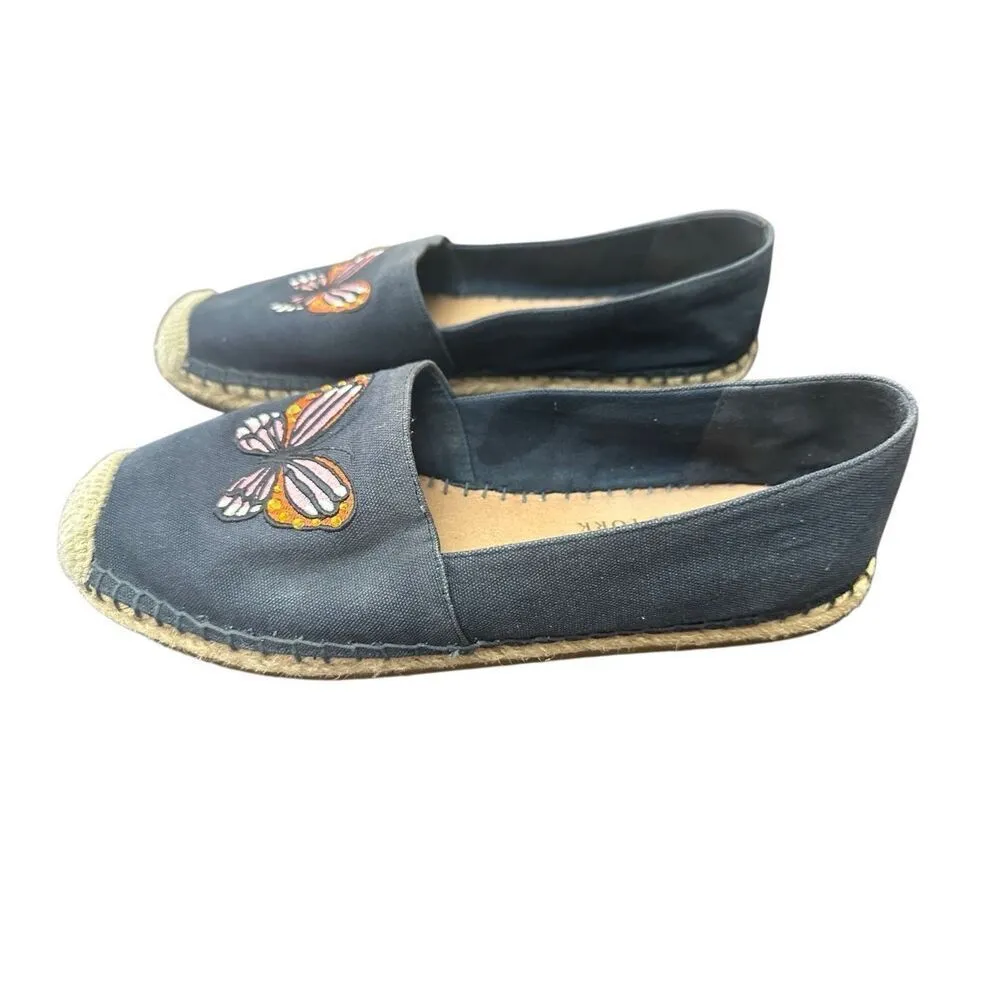 Kate Spade Aflutter Butterfly Embroidery Espadrille Flat Loafer Women Size 9B - Image 2