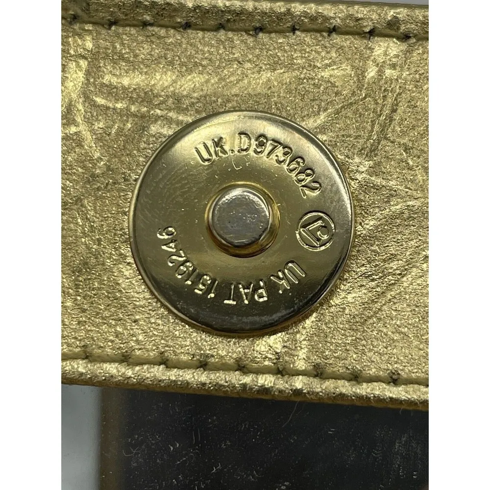 Whiting Davis International Gold Metal Mesh Structured Crossbody/Clutch Mirror - Image 8