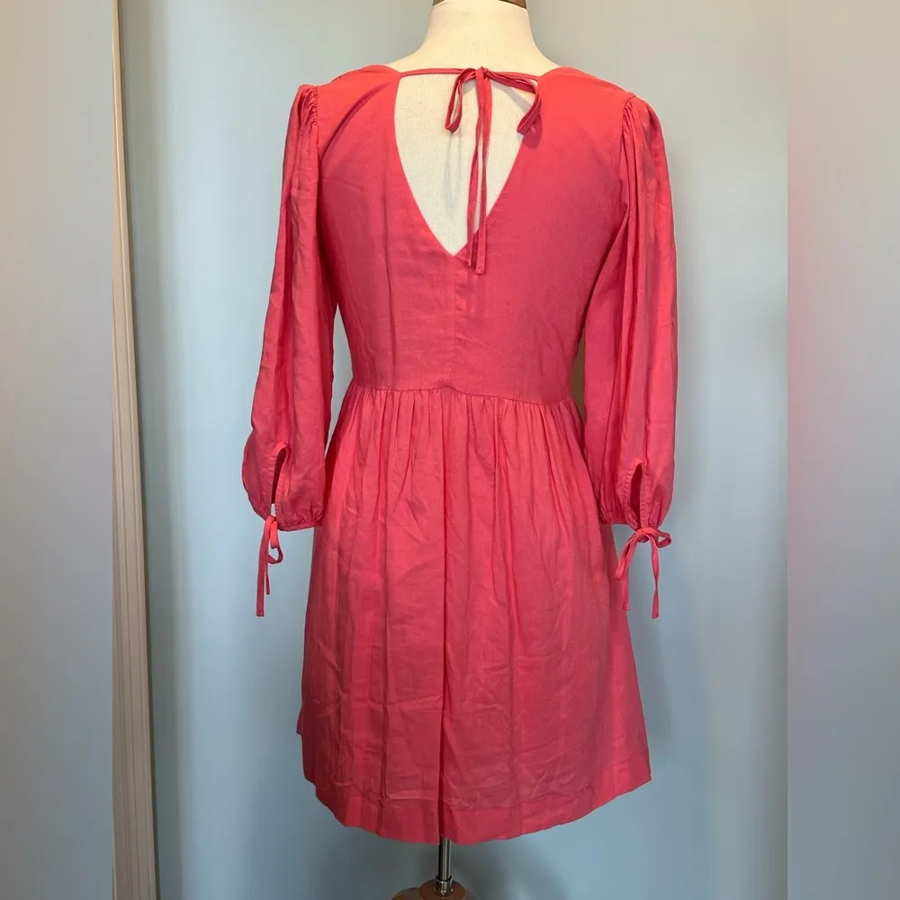 Every V neck linen blend sundress Size Small New with tags Pink - Image 7