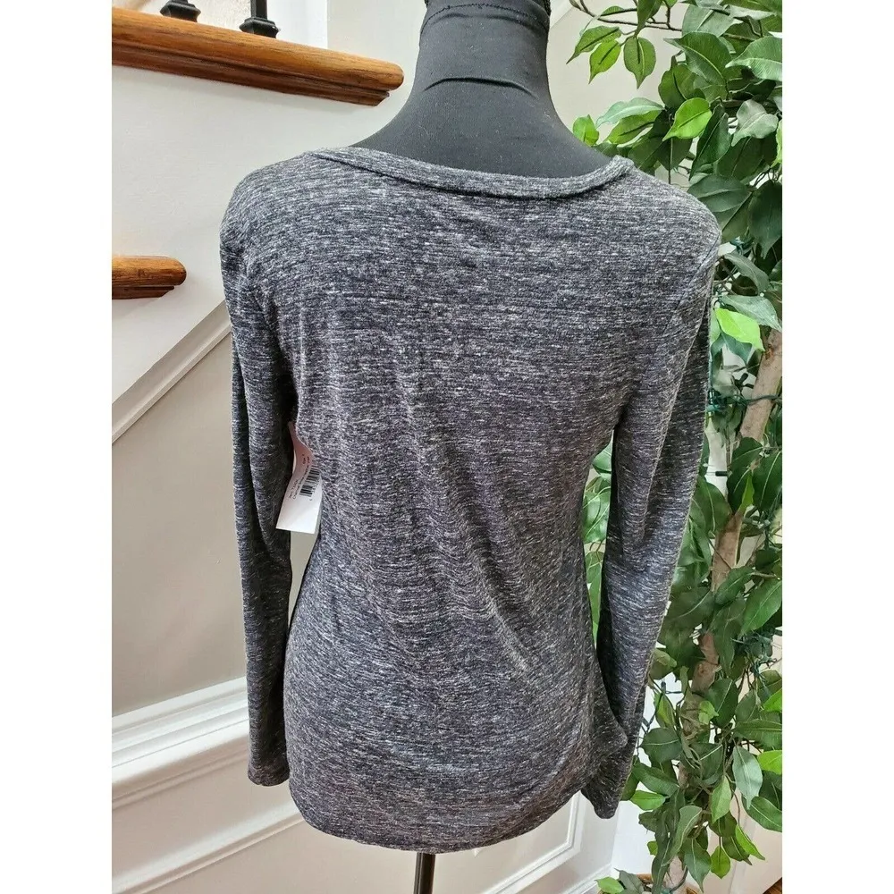 Boxer Craft Women's Gray Polyester Long Sleeve V-Neck Casual Shirt Size Small - Image 6