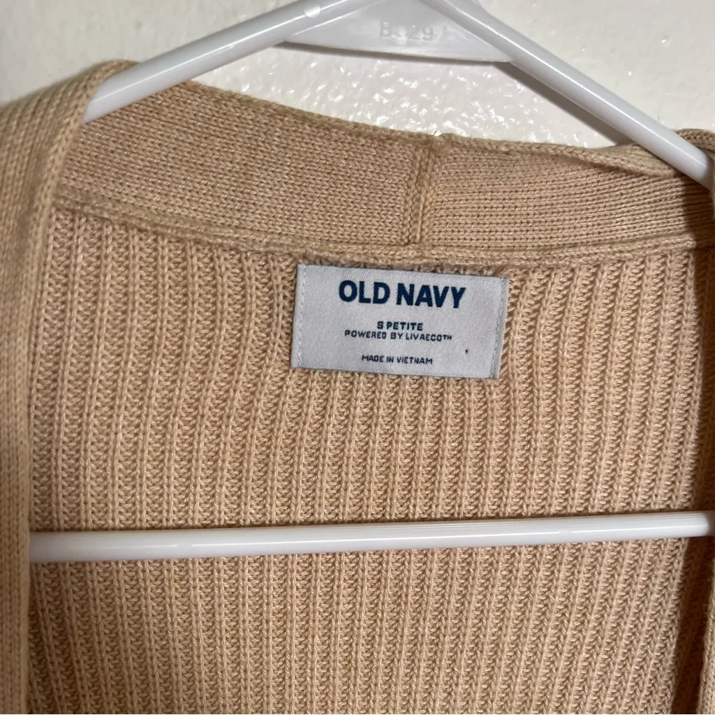 Old Navy Long Line Cardigan Textured Oatmeal Heather Beige SP - Image 9