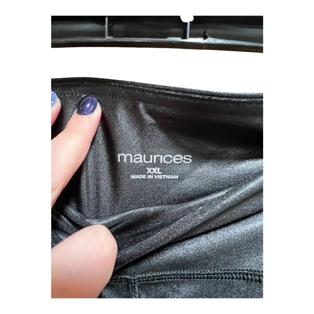 Women's XXL Maurices Black Leggings Faux Leather NWT - Image 6