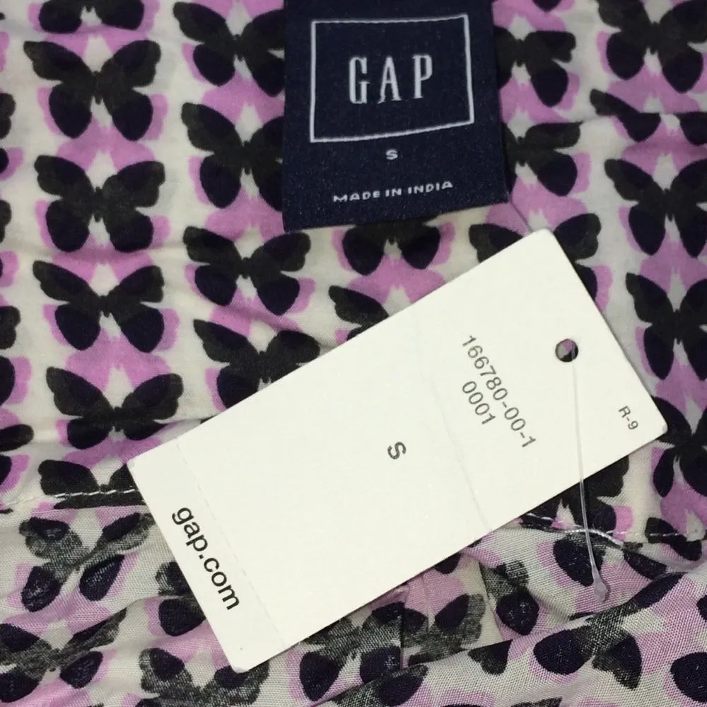 Gap Maternity White Long Sleeve Tunic w/Black and Lavender Butterflies Size S - Image 10