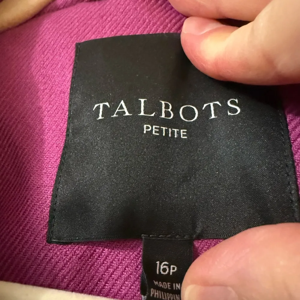 Talbots DOUBLE TWILL WOOL FEMININE Coat Fuschia Lined NWT Petite 16P MRSP $299 - Image 9