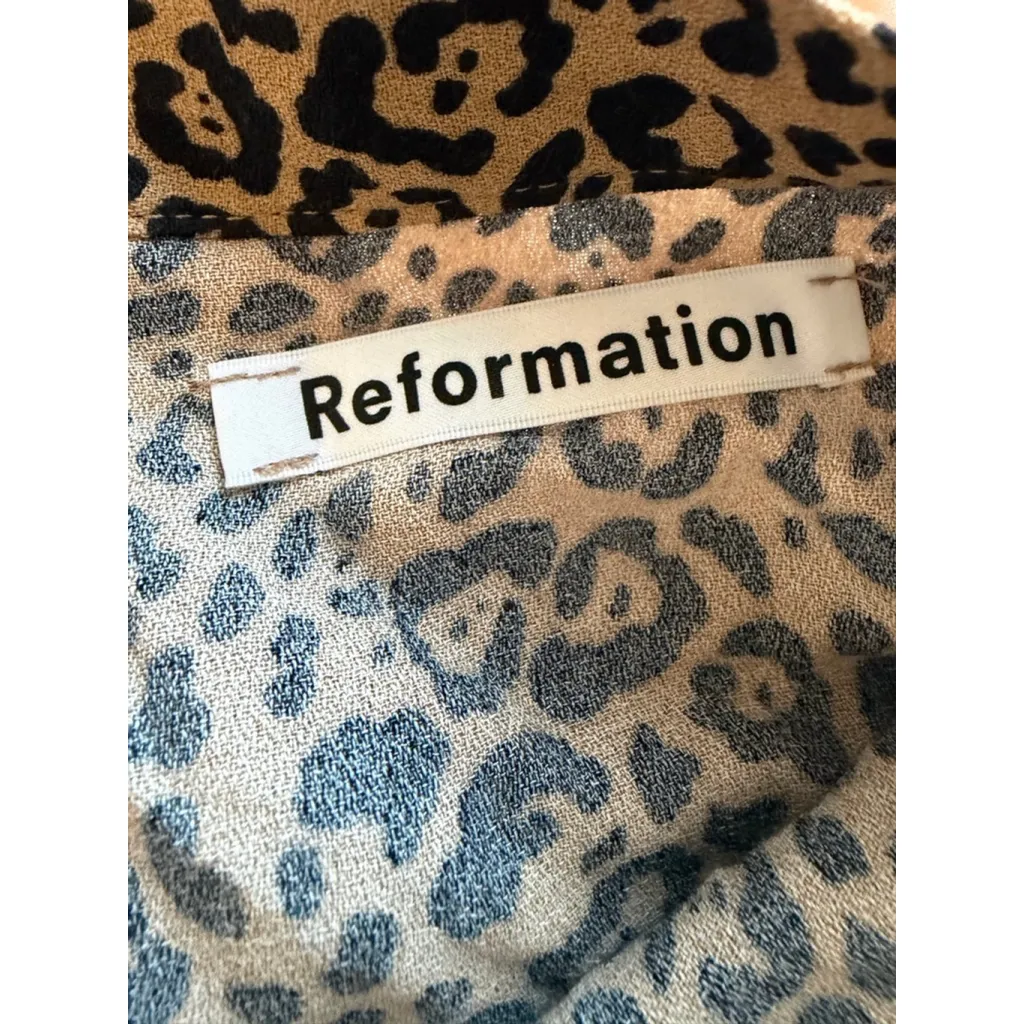 Reformation Leopard Print Midi Skirt Sz 2 - Image 4