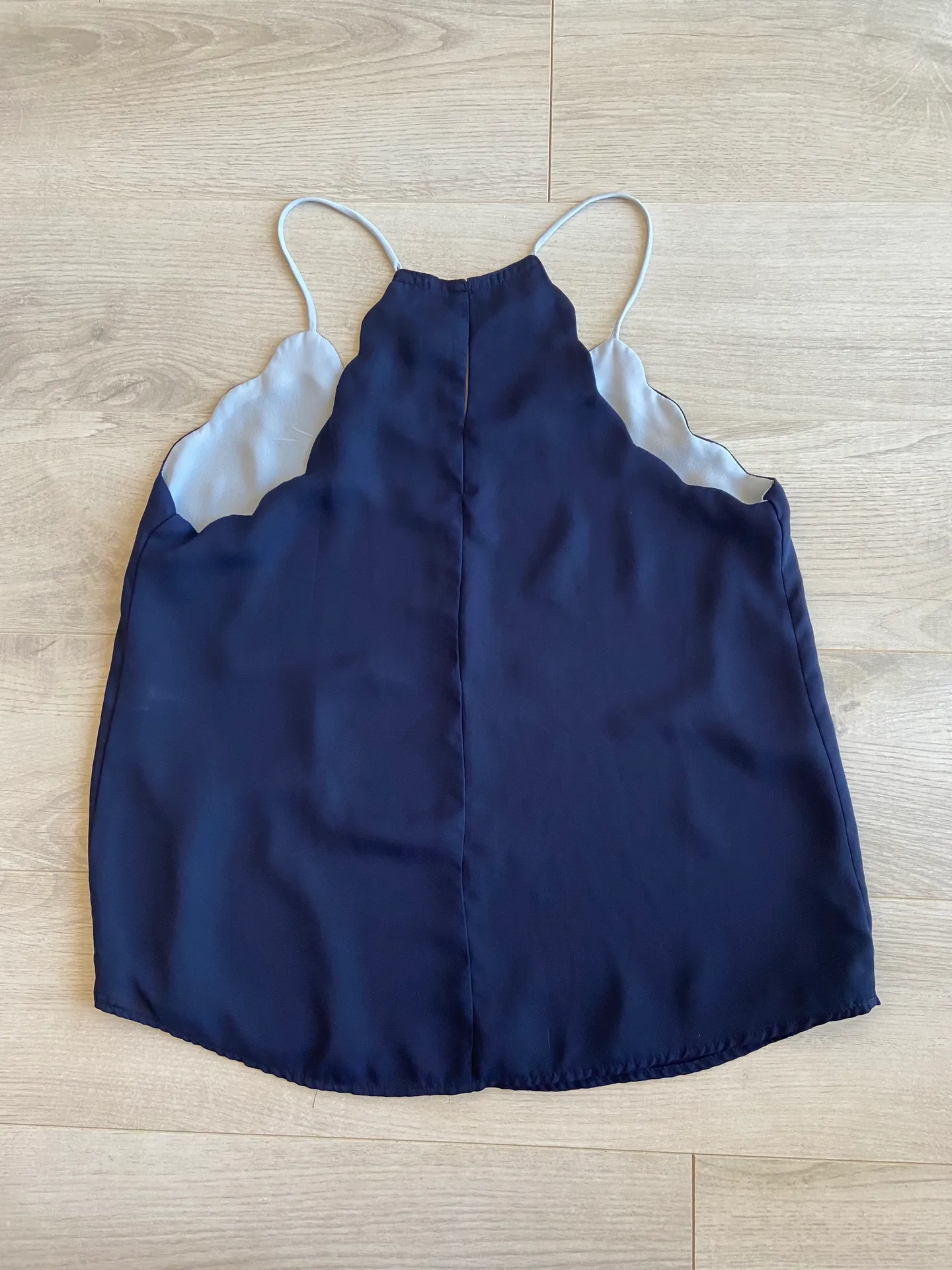 Sweet Wanderer Blue Scalloped Tank Top Blouse - Image 2