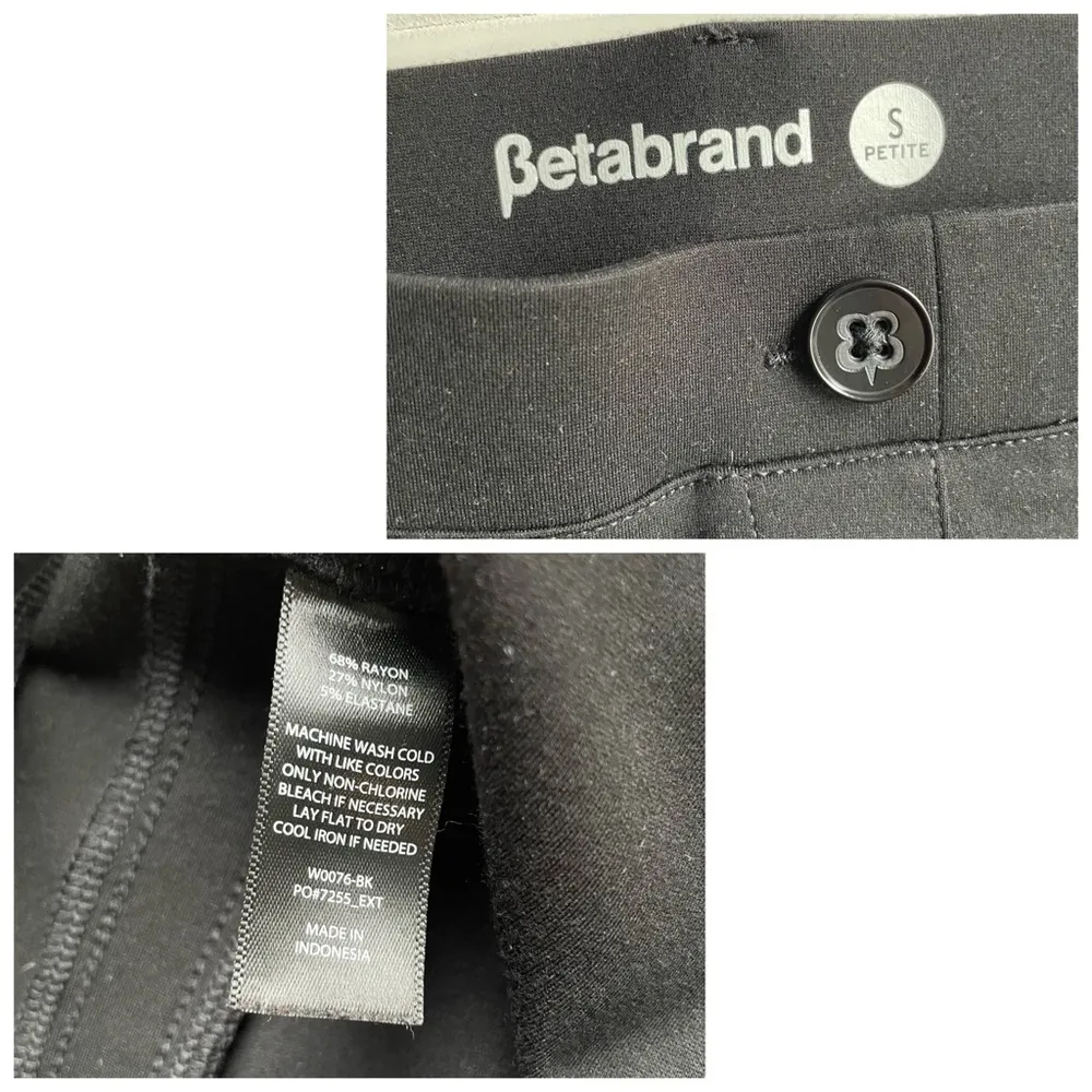 Betabrand Classic Dress Yoga Pant Straight Black Size Small Petite Stretch - Image 3