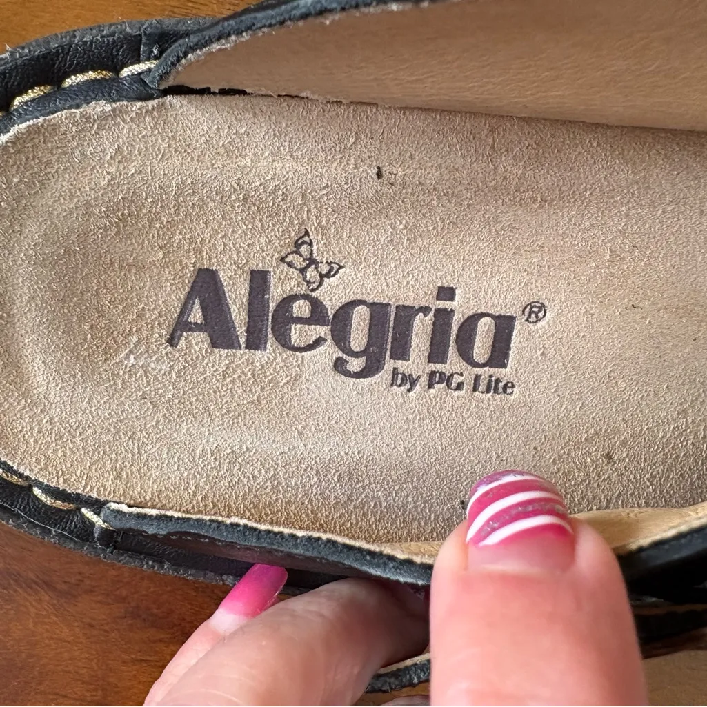 Alegria  Leather & Wool Slide Clogs - Image 6