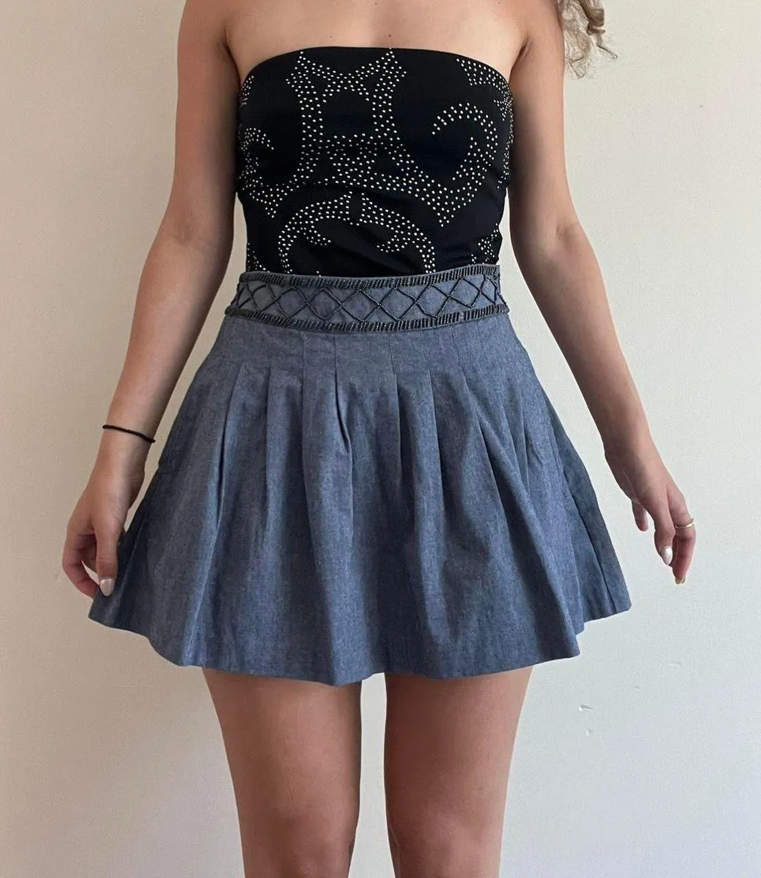 Blue Denim Vintage Y2K Mini Skirt - Image 2