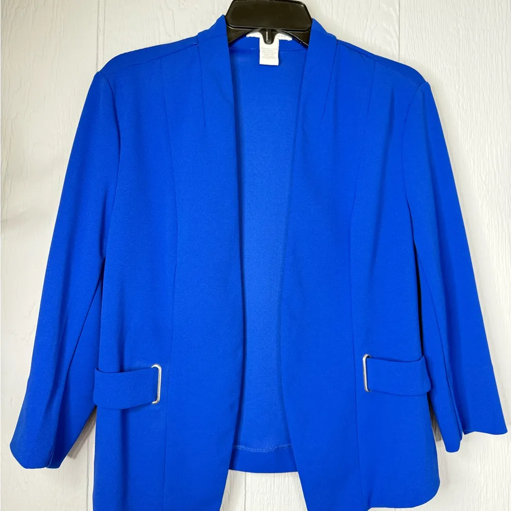 Elegant Royal Blue Women's Blazer Size M - Image 3